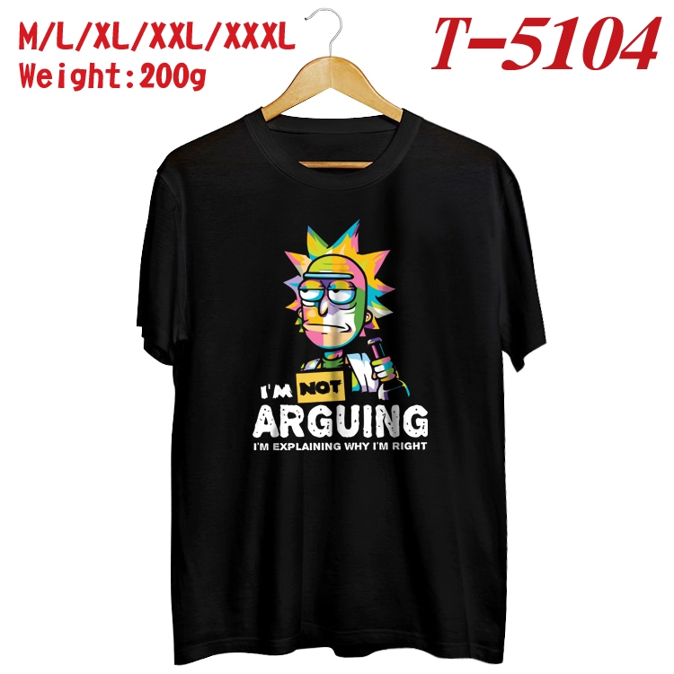 Rick and Morty Anime digital printed cotton T-shirt T-5104