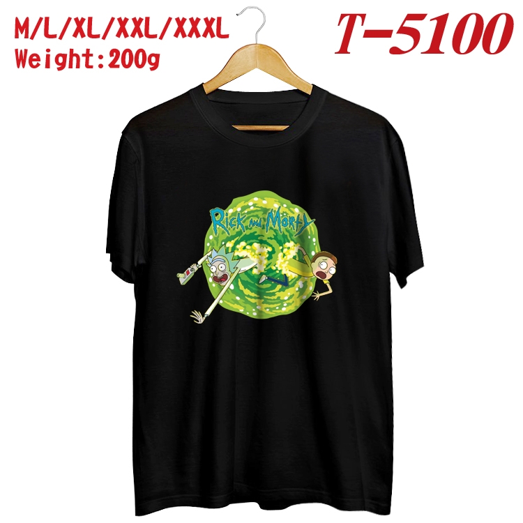 Rick and Morty Anime digital printed cotton T-shirtT-5100