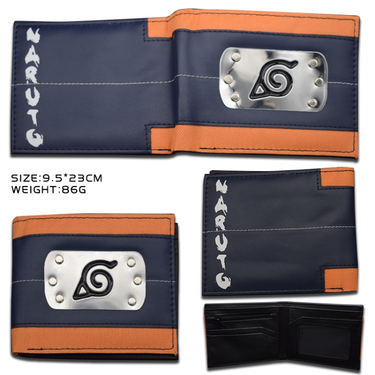 Naruto PU short two fold Wallet 9.5X23.5CM 86G