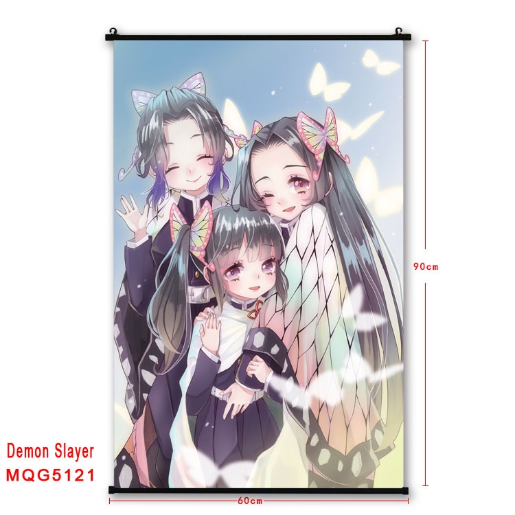 Demon Slayer Kimets Anime plastic pole cloth painting Wall Scroll 60X90CM MQG5121