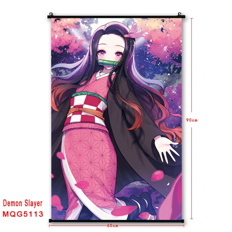 Demon Slayer Kimets Anime plastic pole cloth painting Wall Scroll 60X90CM MQG5113