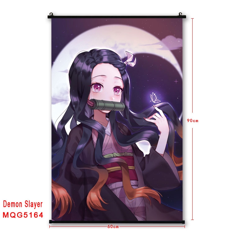 Demon Slayer Kimets Anime plastic pole cloth painting Wall Scroll 60X90CM MQG5164