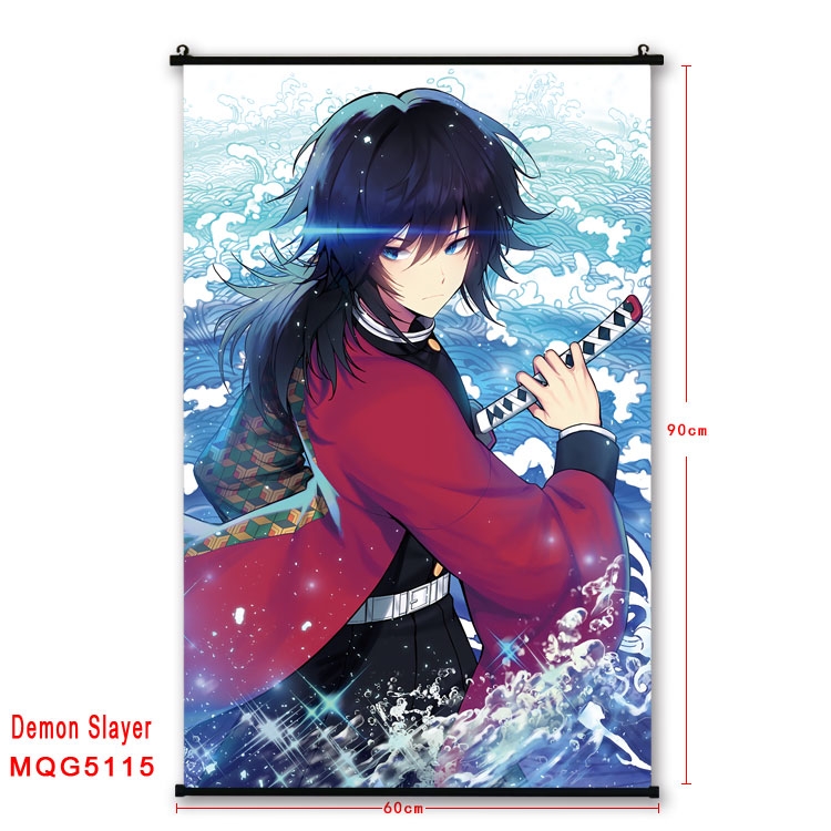 Demon Slayer Kimets Anime plastic pole cloth painting Wall Scroll 60X90CM MQG5115