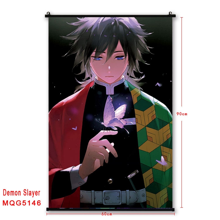 Demon Slayer Kimets Anime plastic pole cloth painting Wall Scroll 60X90CM MQG5146