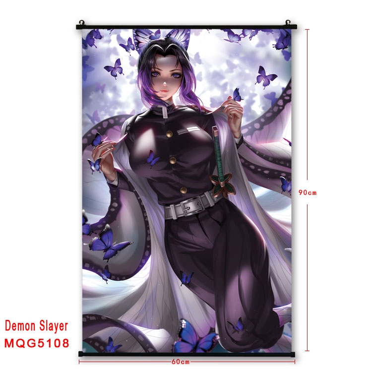 Demon Slayer Kimets Anime plastic pole cloth painting Wall Scroll 60X90CM MQG5108