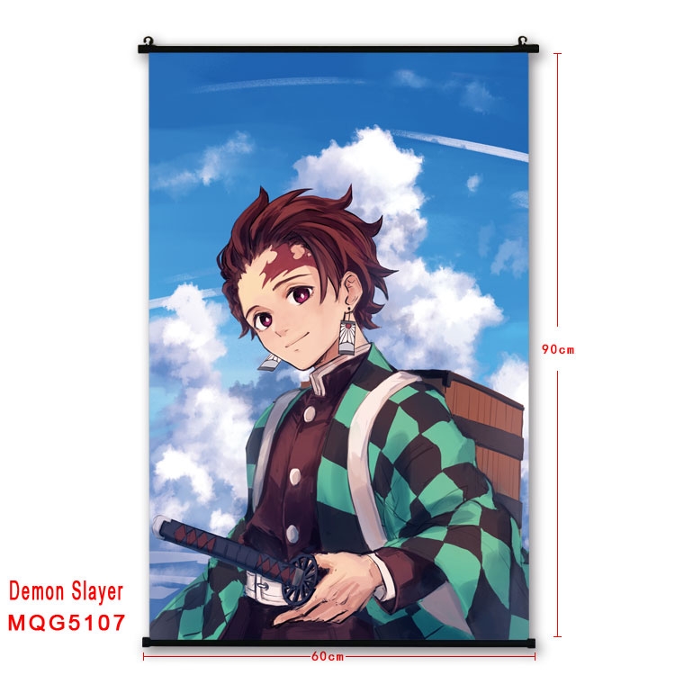 Demon Slayer Kimets Anime plastic pole cloth painting Wall Scroll 60X90CM MQG5107