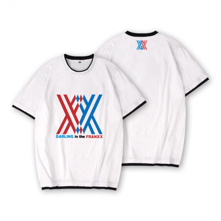 DARLING in the FRANXX Full color printed short-sleeved fake two-piece T-shirt from S to XXXL