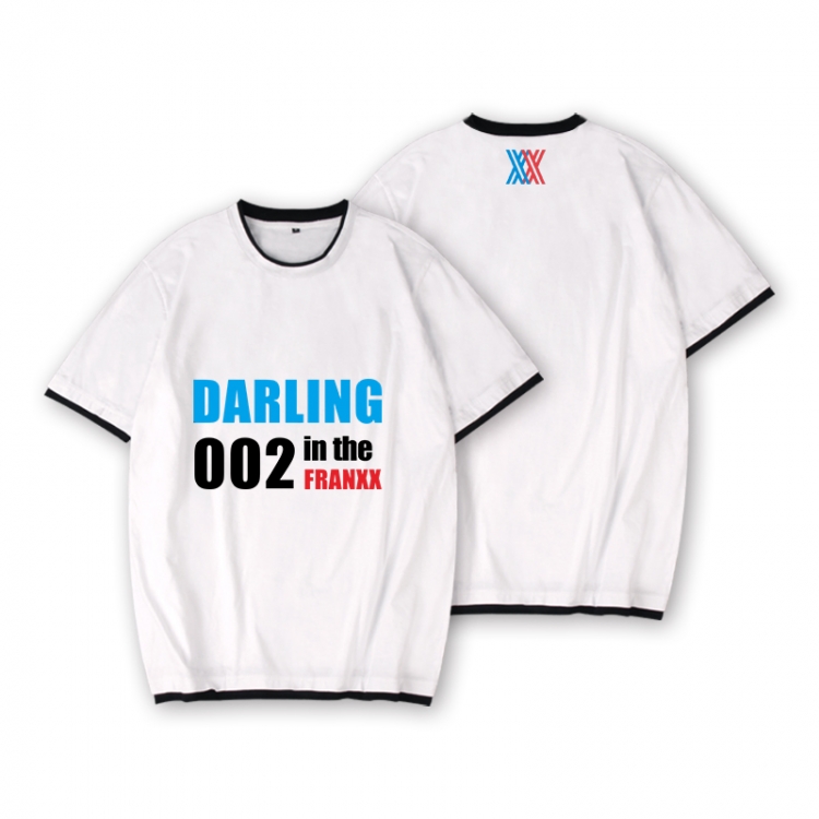 DARLING in the FRANXX Full color printed short-sleeved fake two-piece T-shirt from S to XXXL