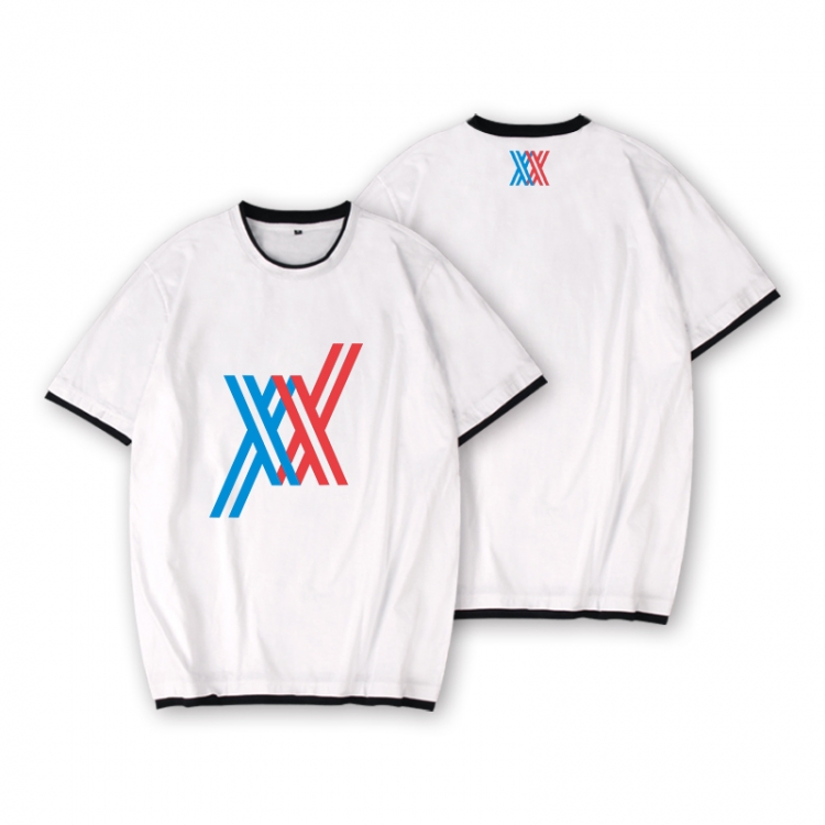 DARLING in the FRANXX Full color printed short-sleeved fake two-piece T-shirt from S to XXXL