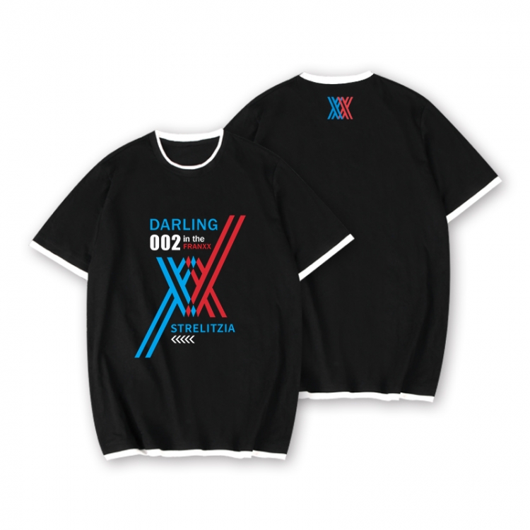 DARLING in the FRANXX Full color printed short-sleeved fake two-piece T-shirt from S to XXXL