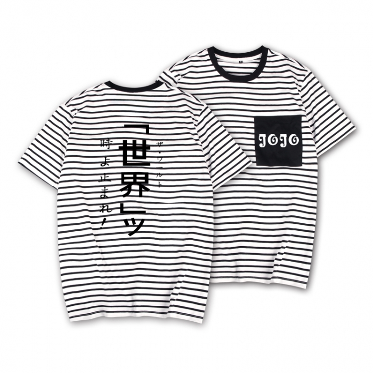 JoJos Bizarre Adventure Striped letters color loose short-sleeved T-shirt from M to 3XL