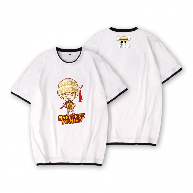 One Piece Full color printed short-sleeved fake two-piece T-shirt from S to XXXL