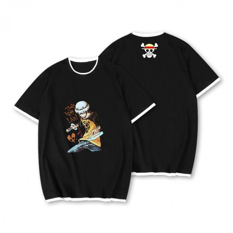 One Piece Full color printed short-sleeved fake two-piece T-shirt from S to XXXL