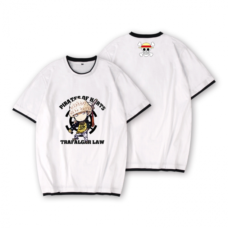 One Piece Full color printed short-sleeved fake two-piece T-shirt from S to XXXL