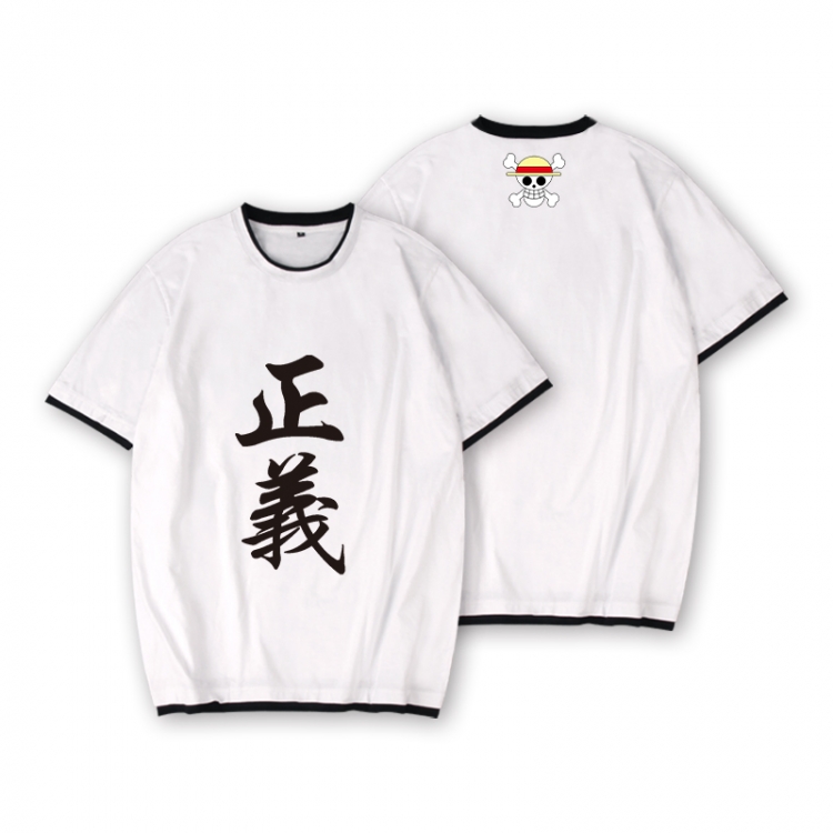 One Piece Full color printed short-sleeved fake two-piece T-shirt from S to XXXL