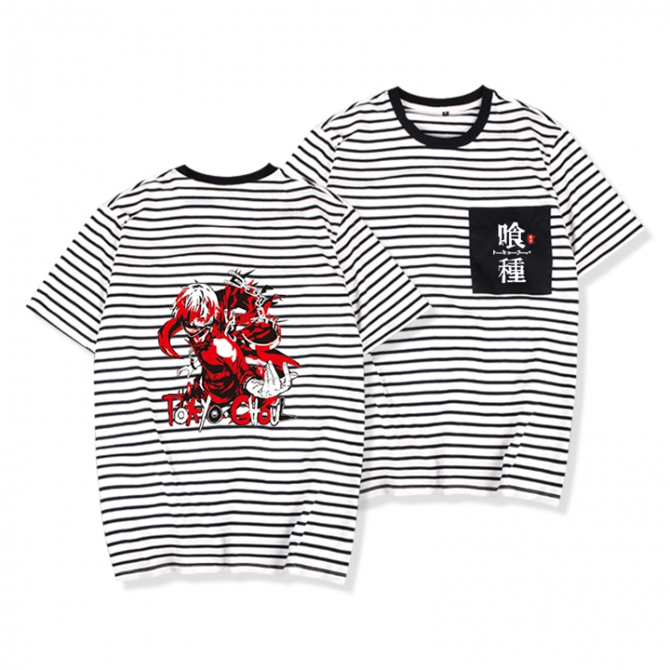 Tokyo Ghoul Striped letters color loose short-sleeved T-shirt from M to 3XL