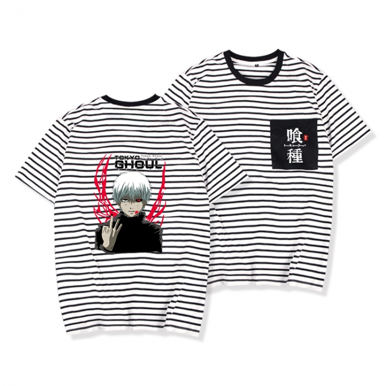 Tokyo Ghoul Striped letters color loose short-sleeved T-shirt from M to 3XL