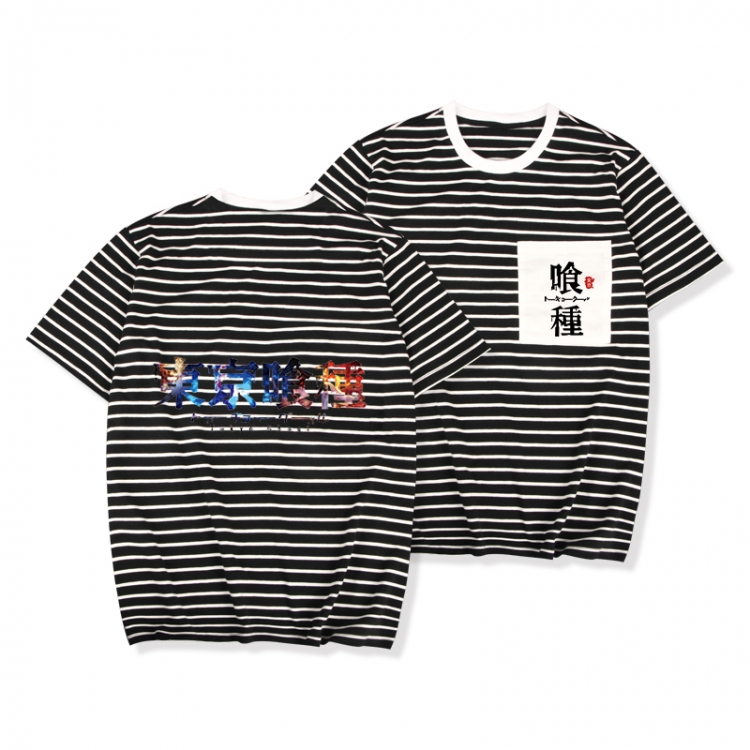 Tokyo Ghoul Striped letters color loose short-sleeved T-shirt from M to 3XL