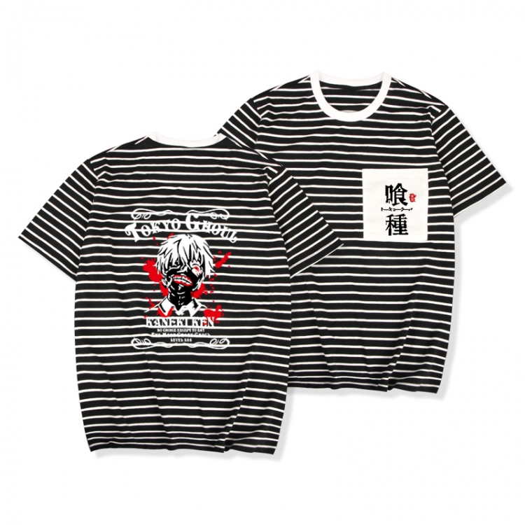 Tokyo Ghoul Striped letters color loose short-sleeved T-shirt from M to 3XL
