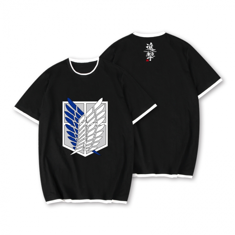 Shingeki no Kyojin Full color printed short-sleeved fake two-piece T-shirt from S to XXXL