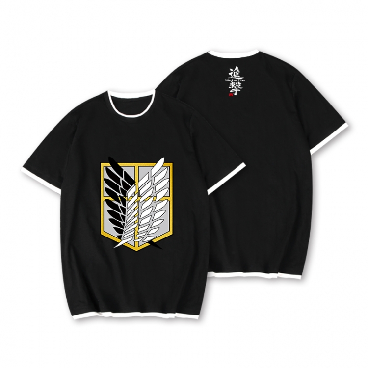 Shingeki no Kyojin Full color printed short-sleeved fake two-piece T-shirt from S to XXXL