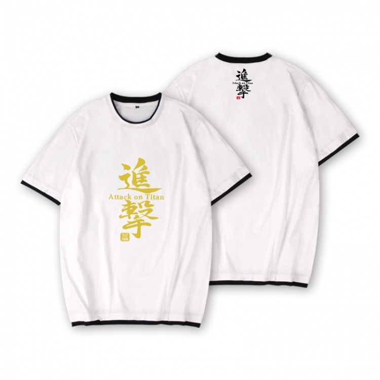 Shingeki no Kyojin Full color printed short-sleeved fake two-piece T-shirt from S to XXXL