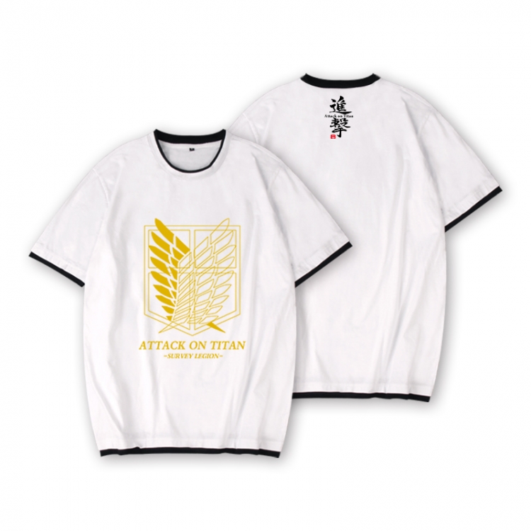 Shingeki no Kyojin Full color printed short-sleeved fake two-piece T-shirt from S to XXXL