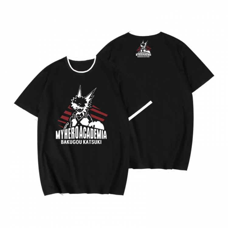 My Hero Academia Full color printed short-sleeved fake two-piece T-shirt from S to XXXL