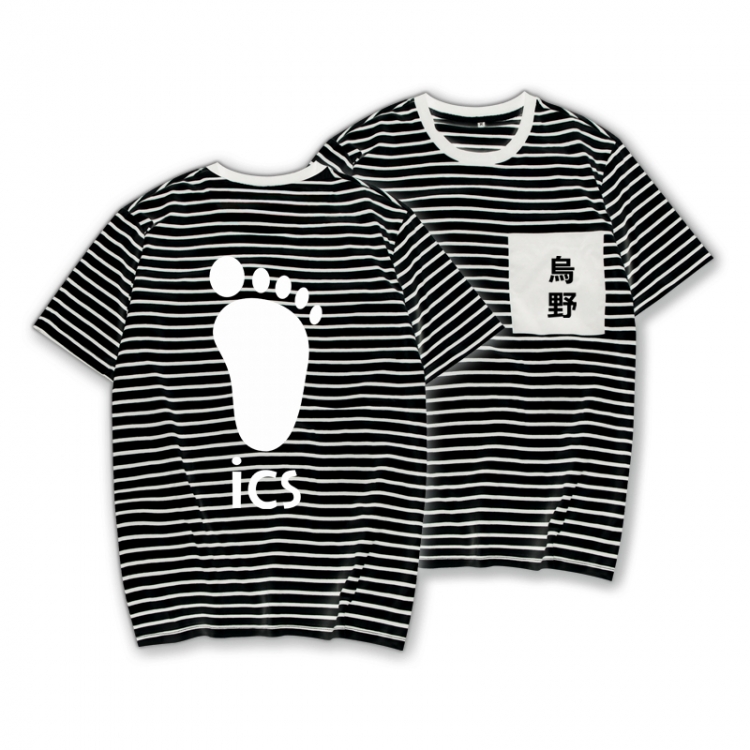 Haikyuu!! Striped letters color loose short-sleeved T-shirt from M to 3XL