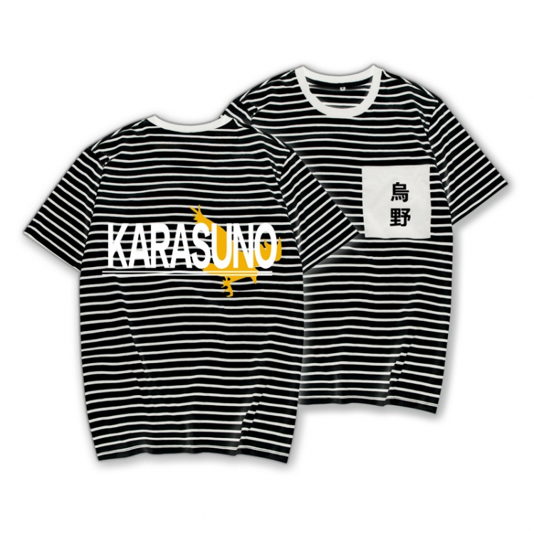 Haikyuu!! Striped letters color loose short-sleeved T-shirt from M to 3XL