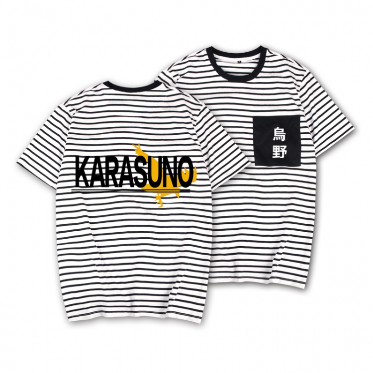 Haikyuu!! Striped letters color loose short-sleeved T-shirt from M to 3XL