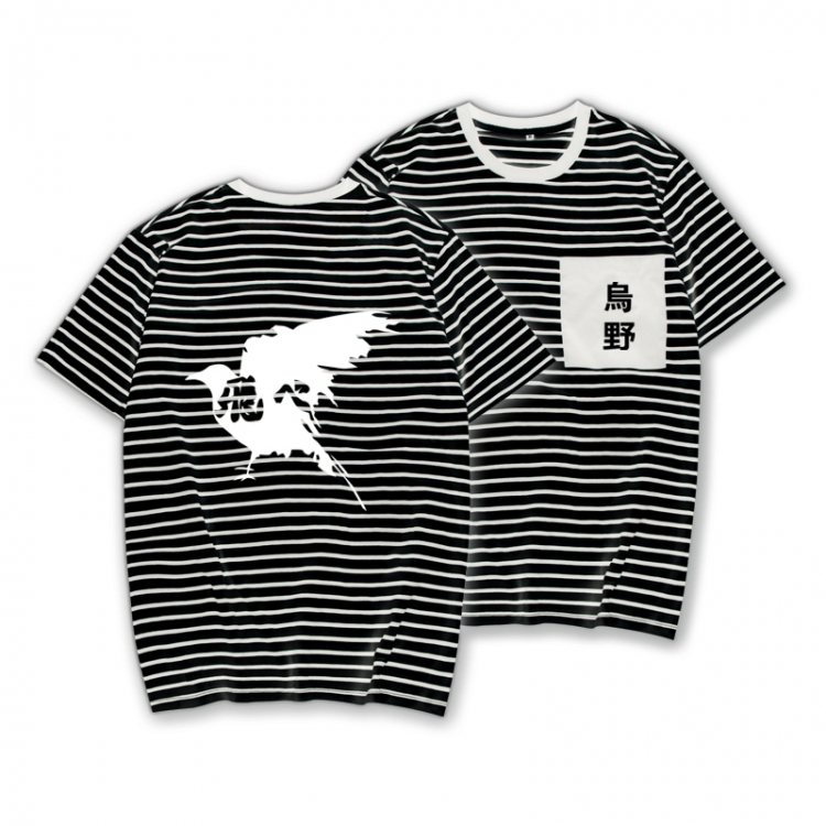 Haikyuu!! Striped letters color loose short-sleeved T-shirt from M to 3XL