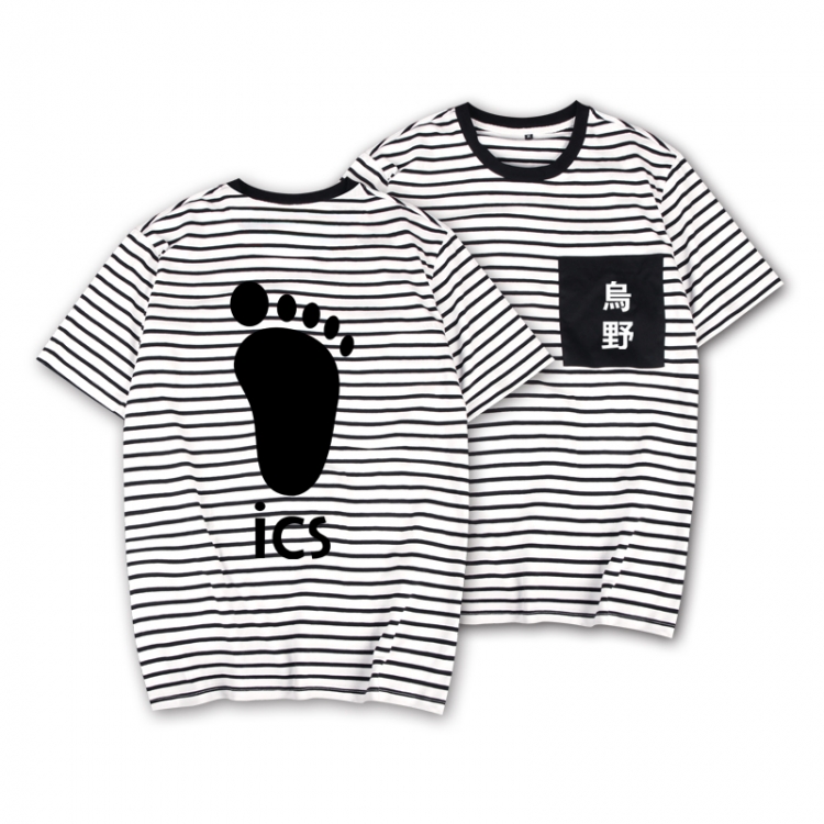 Haikyuu!! Striped letters color loose short-sleeved T-shirt from M to 3XL