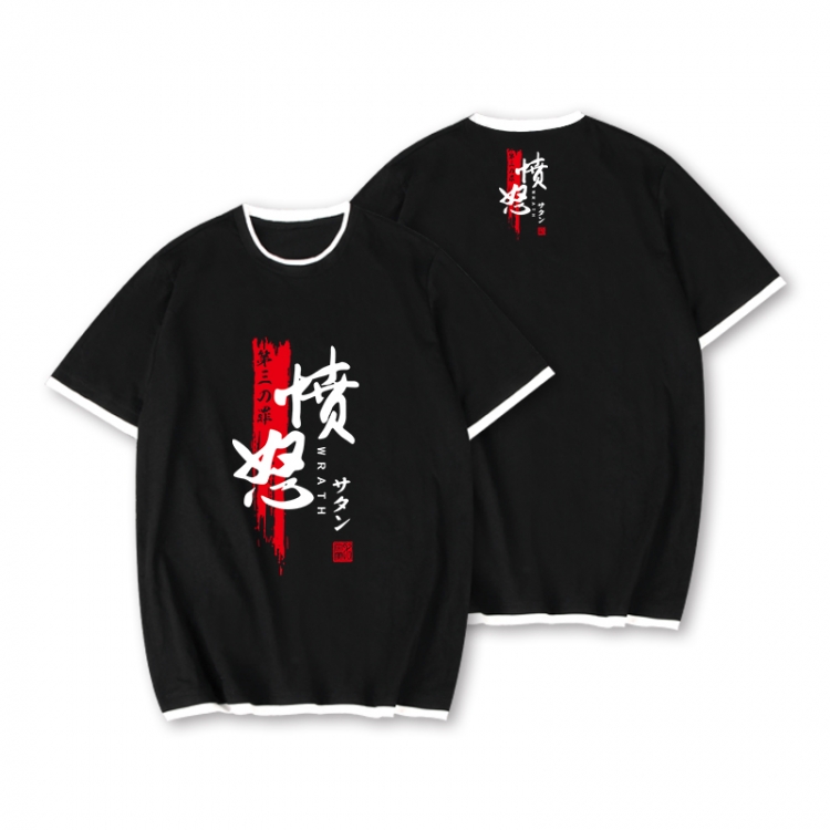 The Seven Deadly Sins Full color printed short-sleeved fake two-piece T-shirt from S to XXXL