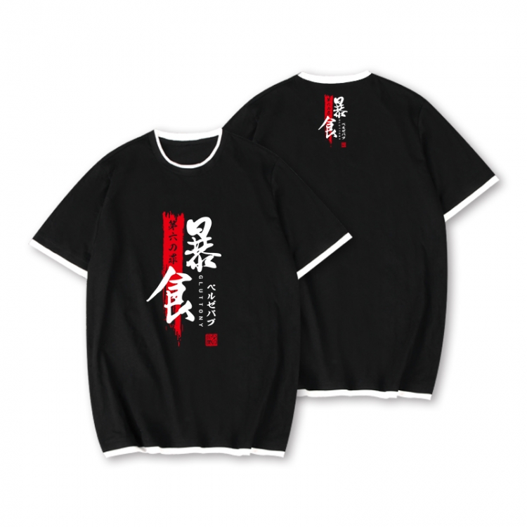 The Seven Deadly Sins Full color printed short-sleeved fake two-piece T-shirt from S to XXXL