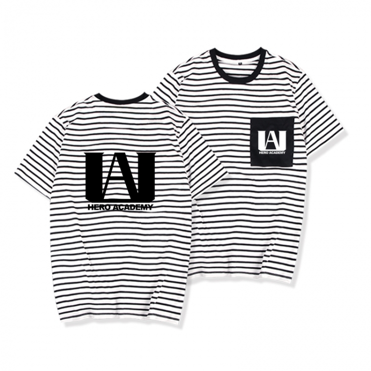 My Hero Academia Striped Letters Color Loose Short Sleeve T-Shirt from S to XXXL