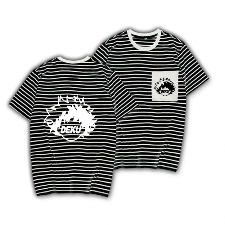 My Hero Academia Striped Letters Color Loose Short Sleeve T-Shirt from S to XXXL