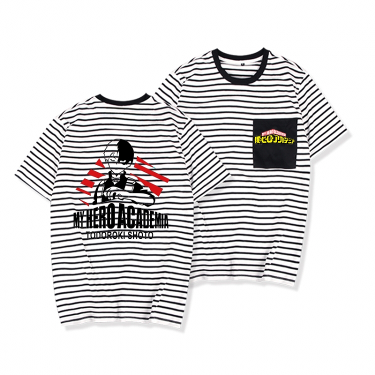 My Hero Academia Striped Letters Color Loose Short Sleeve T-Shirt from S to XXXL