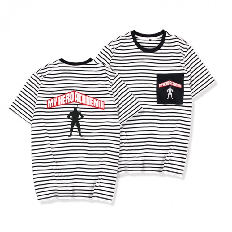 My Hero Academia Striped Letters Color Loose Short Sleeve T-Shirt from S to XXXL