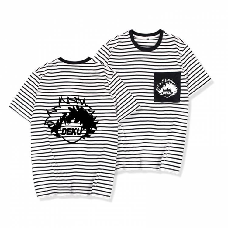 My Hero Academia Striped Letters Color Loose Short Sleeve T-Shirt from S to XXXL