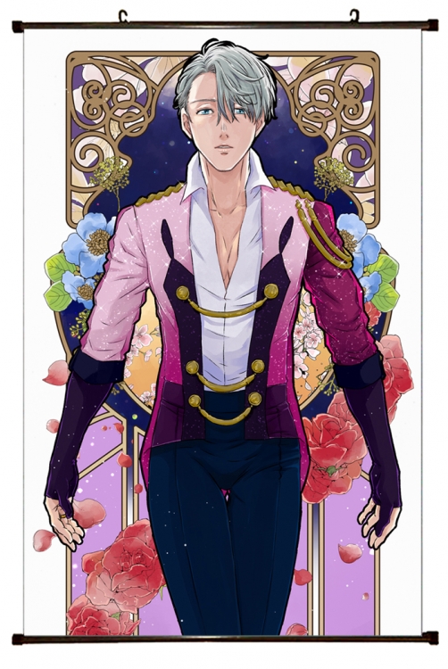 Yuri !!! on Ice Anime black Plastic rod Cloth painting Wall Scroll 60X90CM y15-133