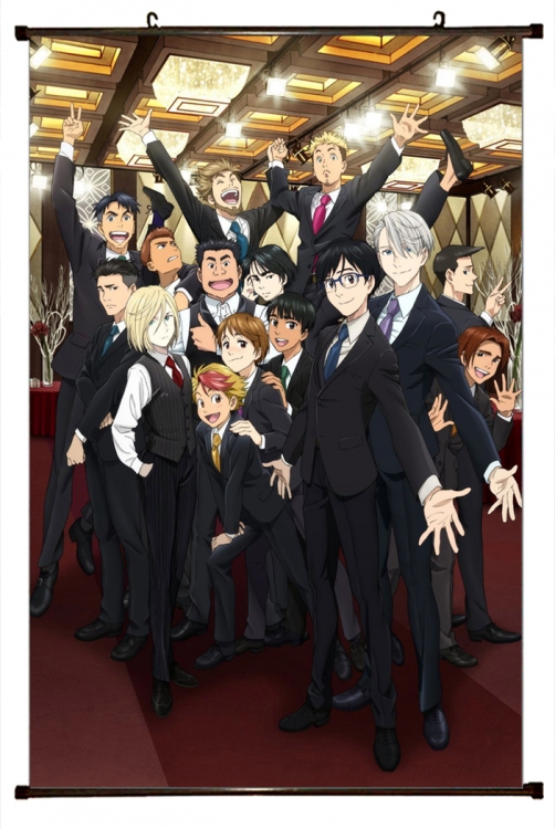 Yuri !!! on Ice Anime black Plastic rod Cloth painting Wall Scroll 60X90CM y15-184