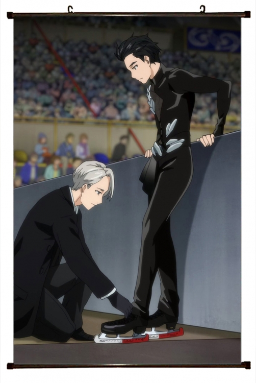 Yuri !!! on Ice Anime black Plastic rod Cloth painting Wall Scroll 60X90CM y15-153