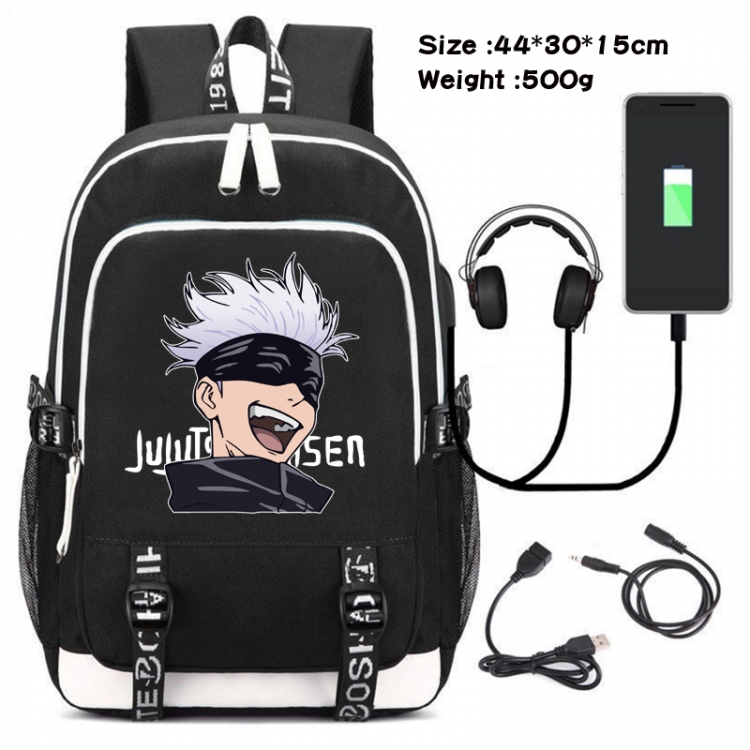 Jujutsu Kaisen Printed travel canvas backpack USB charging student school bag