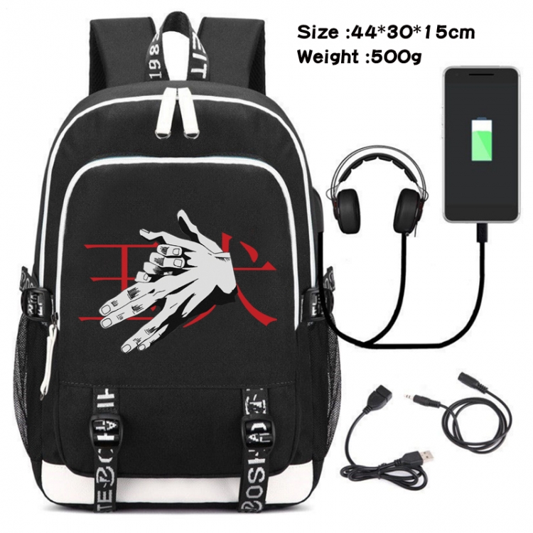 Jujutsu Kaisen Printed travel canvas backpack USB charging student school bag