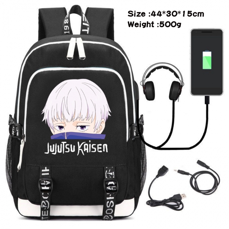 Jujutsu Kaisen Printed travel canvas backpack USB charging student school bag