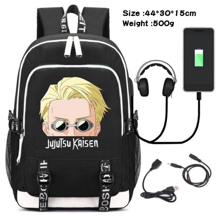 Jujutsu Kaisen Printed travel canvas backpack USB charging student school bag