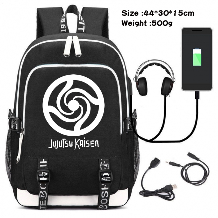 Jujutsu Kaisen Printed travel canvas backpack USB charging student school bag