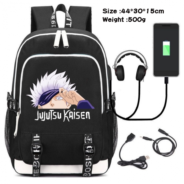 Jujutsu Kaisen Printed travel canvas backpack USB charging student school bag