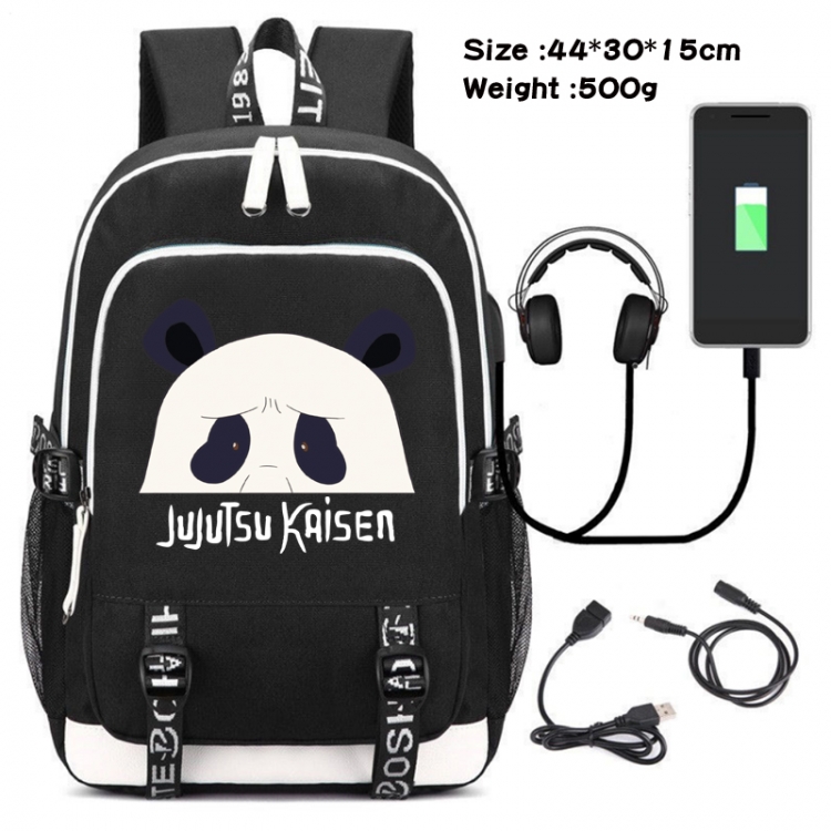 Jujutsu Kaisen Printed travel canvas backpack USB charging student school bag